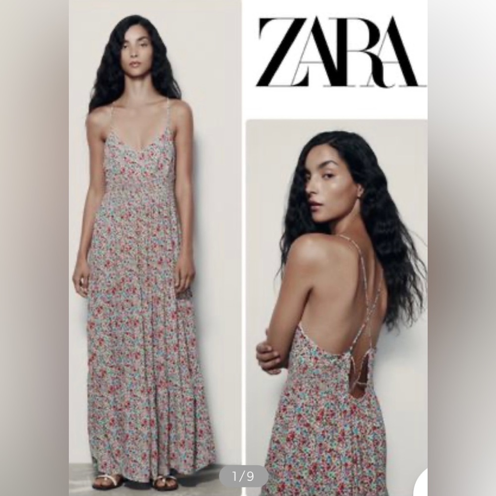 ZARA MIDI FLORAL PRINT DRESS